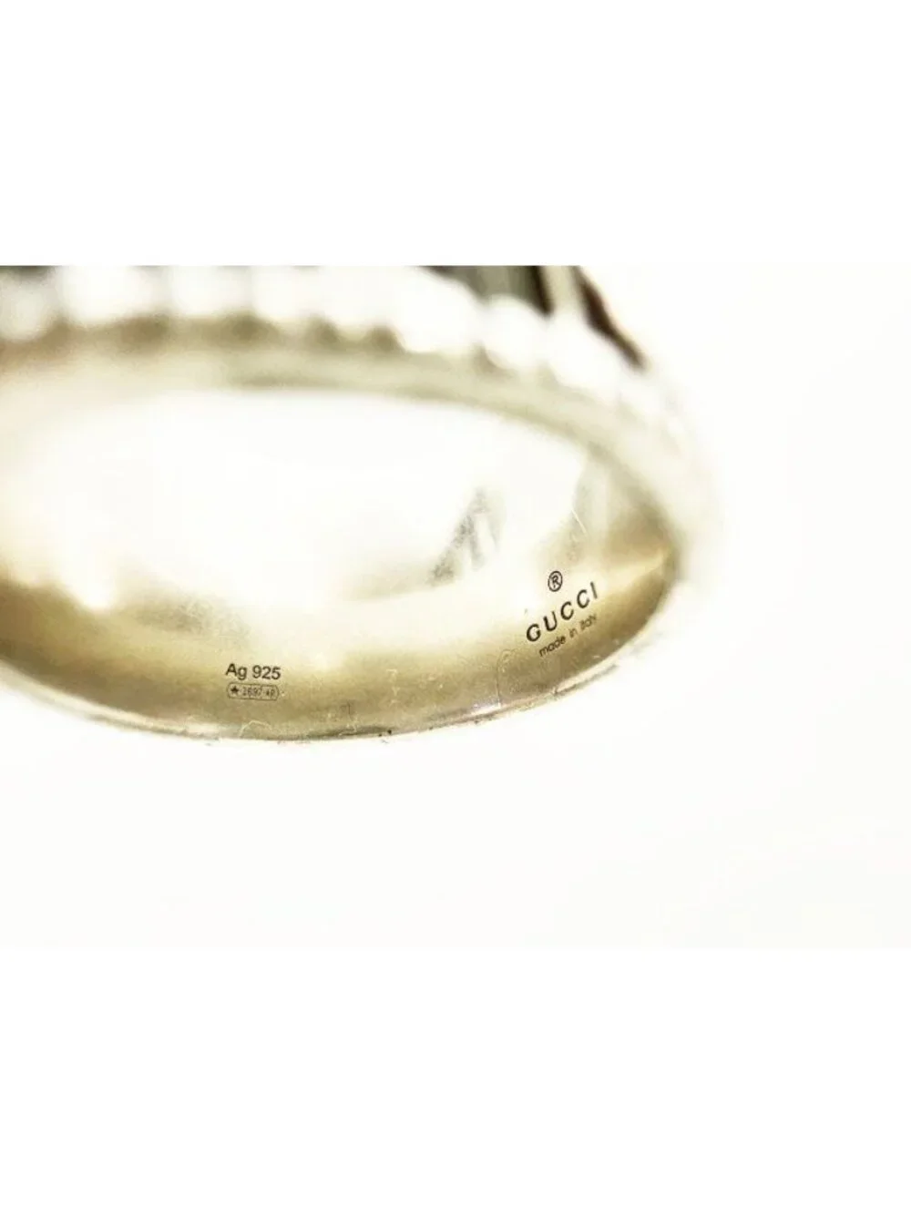 Gucci GG Leaf Ring No Silver Sterling Double Wide